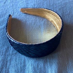 Ted Rossi Black Genuine Python Skin Thick Headband